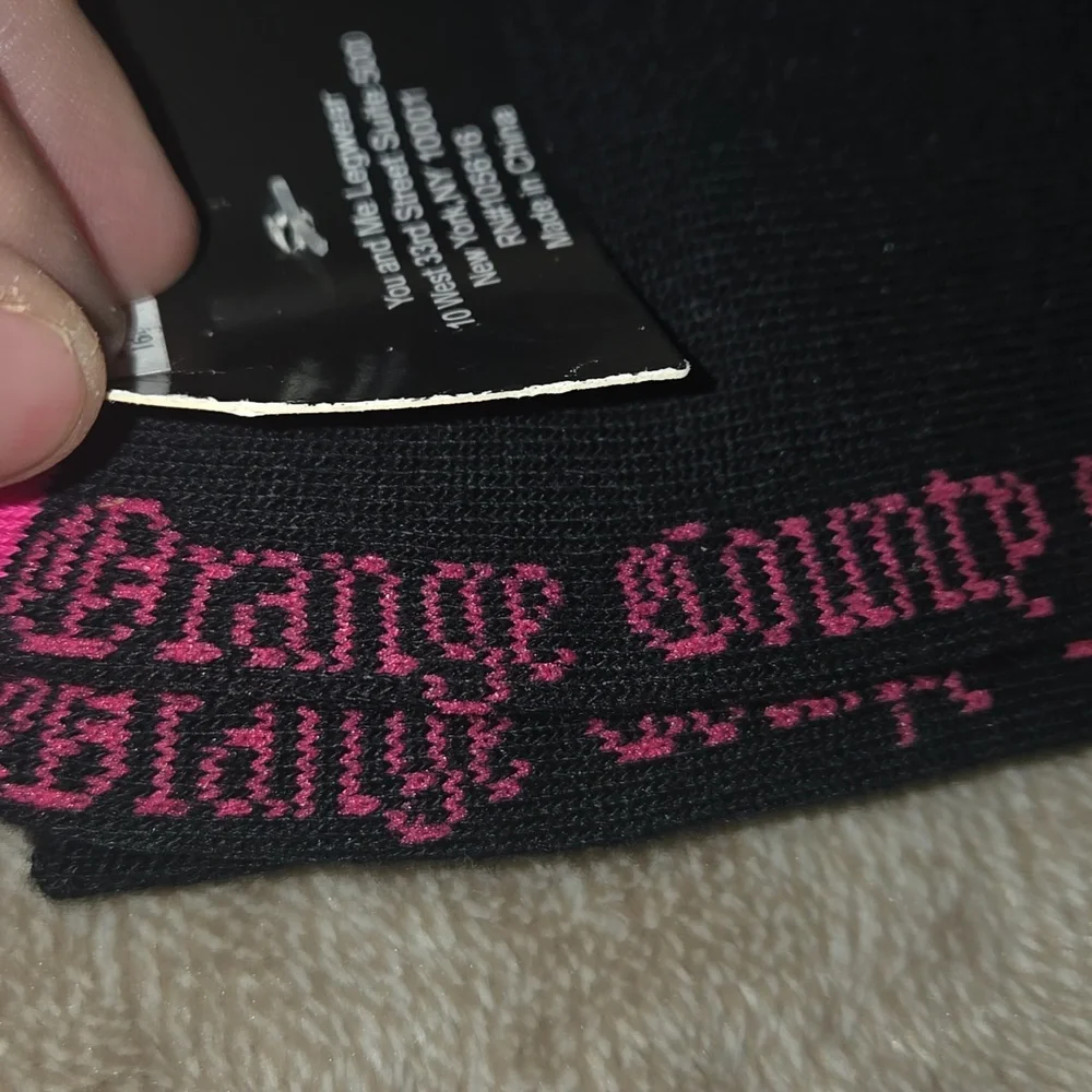 Vintage Orange County Choppers OCC Womens Black and Pink Socks Size 9-11